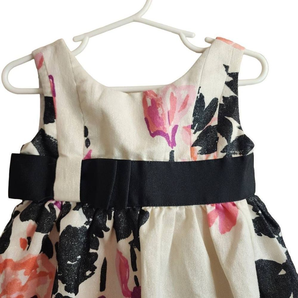 Lilly Pulitzer NWOT Girls Size 2 Formal Lined Cotton Metallic Floral Dress - Picture 4 of 13